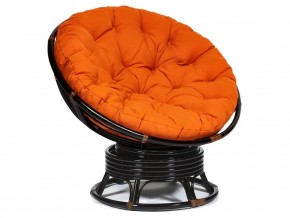 Кресло-качалка Papasan w 23/01 B с подушкой Antique brown, ткань Оранжевый в Кудымкаре - kudymkar.magazin-mebel74.ru | фото