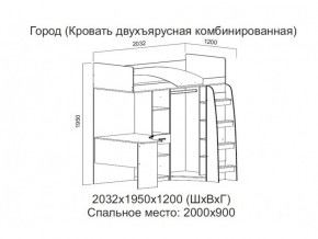 Кровать двухъярусная комбинированная в Кудымкаре - kudymkar.magazin-mebel74.ru | фото