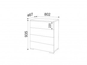 М05 (ручка торцевая) Комод (4 ящика) в Кудымкаре - kudymkar.magazin-mebel74.ru | фото